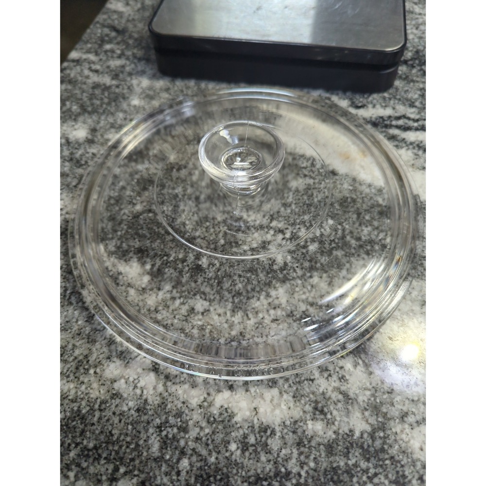 Corning Ware Glass Replacement Lid-  14 Round Clear Glass 9 Inch
